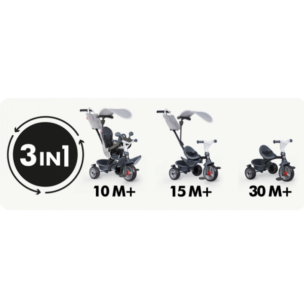 Triciclo Smoby Baby Driver Grey Autobrinca Online