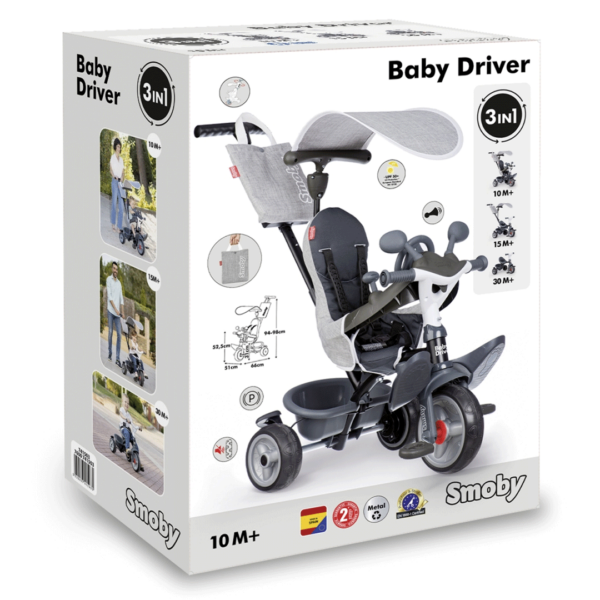Triciclo Smoby Baby Driver Grey Autobrinca Online