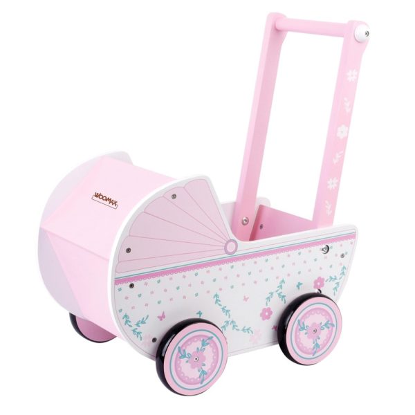 Carrinho de Bonecas Rosa em Madeira Autobrinca Online