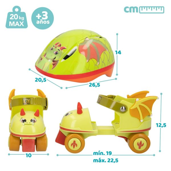 Conjunto de Patins e Capacete K3yriders Dragão Tam 24-30 Autobrinca Online