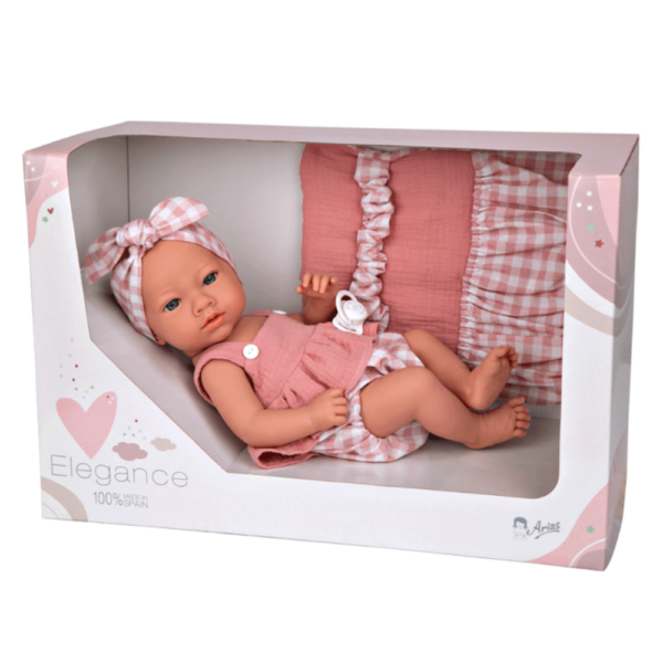 Boneca Elegance Arias Aria c/ Xadrez Rosa 38cm Autobrinca Online