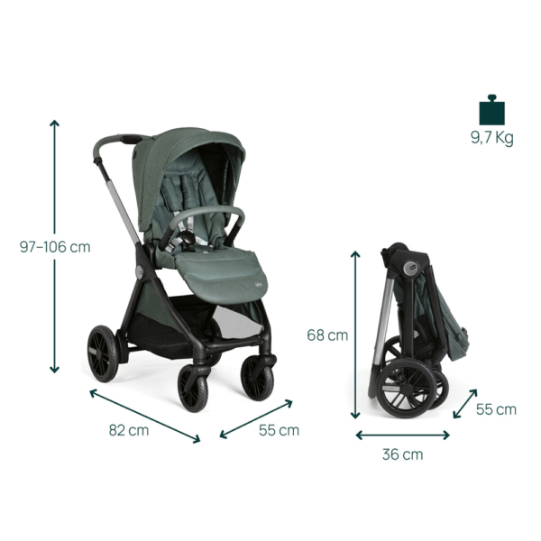 Duo Chicco Bellagio Fir Tree c/ First Seat Recline Black Satin c/ Base Isofix Full 360 Autobrinca Online