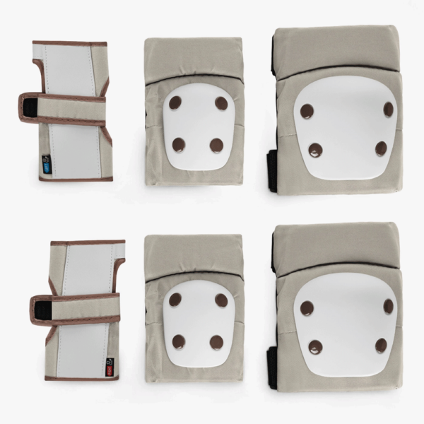 Conjunto de Proteções Joelheiras e Cotoveleiras Bege Autobrinca Online