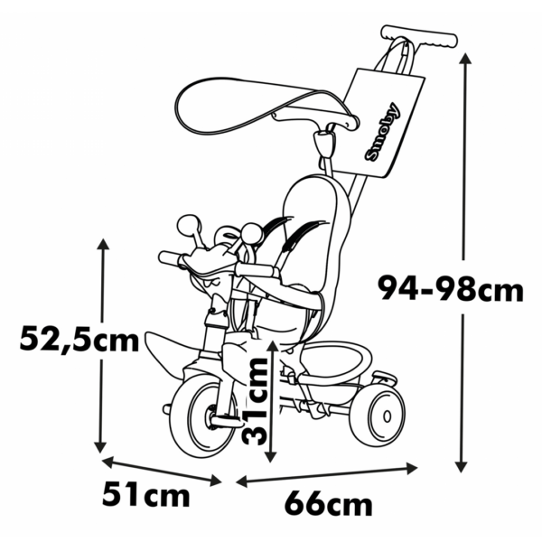 Triciclo Smoby Baby Driver Rosa Autobrinca Online