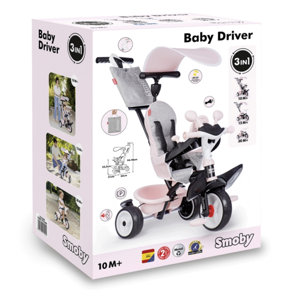 Triciclo Smoby Baby Driver Rosa Autobrinca Online